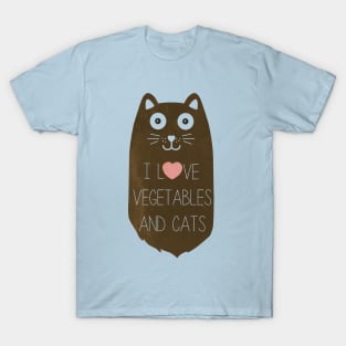 vegan cat - vegetables and cat T-Shirt